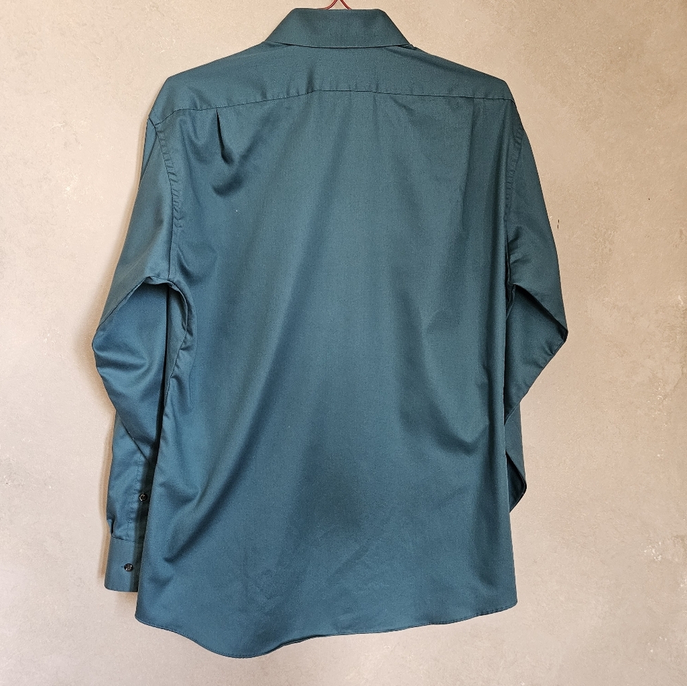 Van Heusen Fitted button up teal shirt - Picture 2 of 3